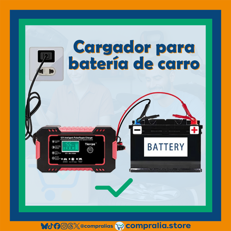 Cargador de Batería para Carro 12V 6A con Pantalla LCD | Reparación por Pulso y Modo Inteligente