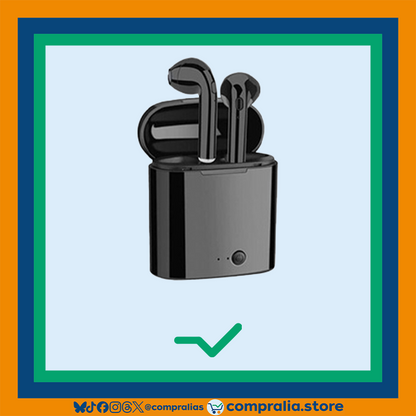 Audífonos Bluetooth Mini I7 | Diseño compacto y manos libres | Con estuche cargador portátil